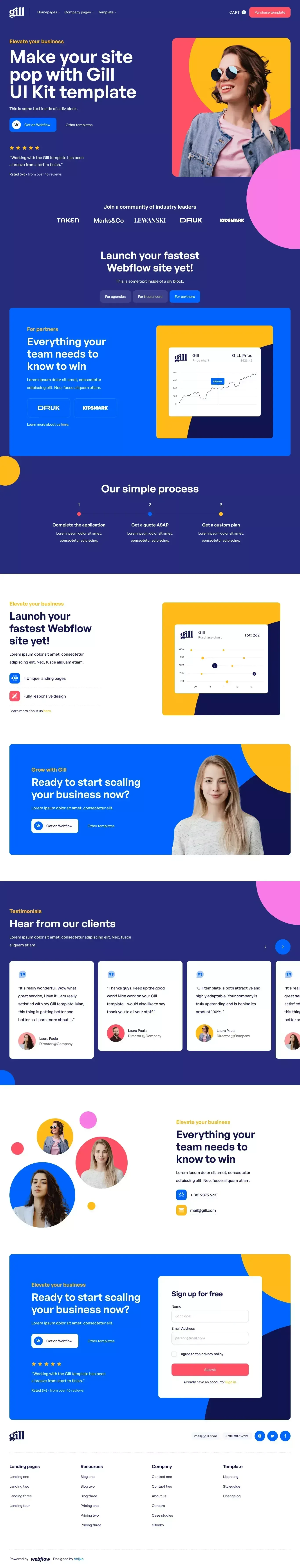 Gill - Webflow Ecommerce website template - Template design