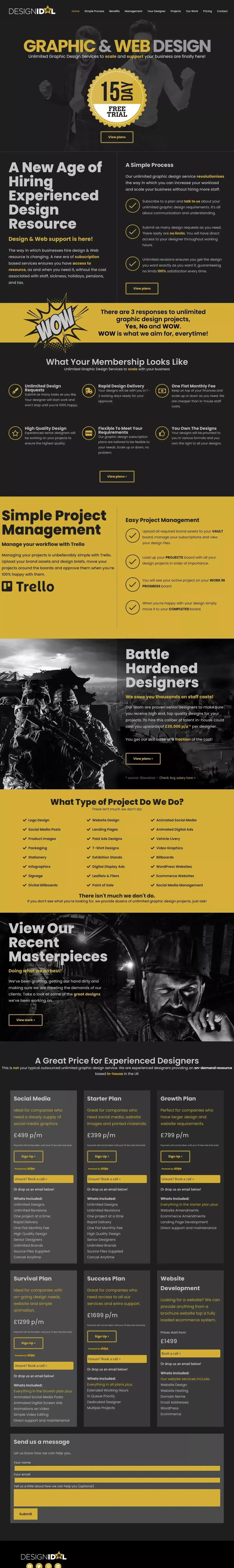 DesignIdol – Unlimited Graphic Design Services - Landing design
