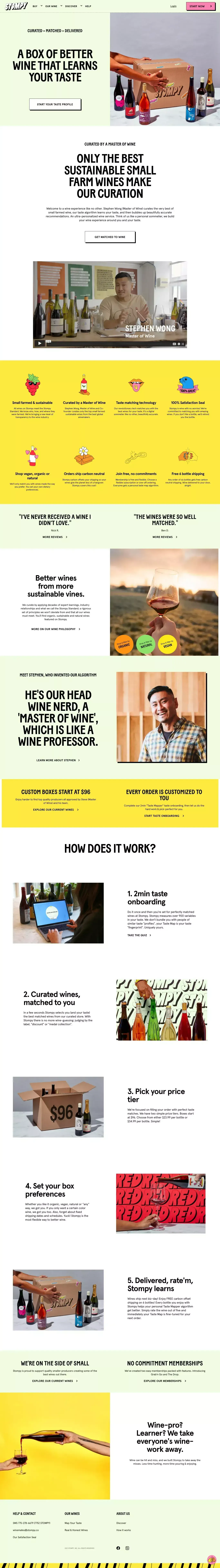 Stompy | Master of Wine curation. Intelligently tailored to you. - Ecommerce design