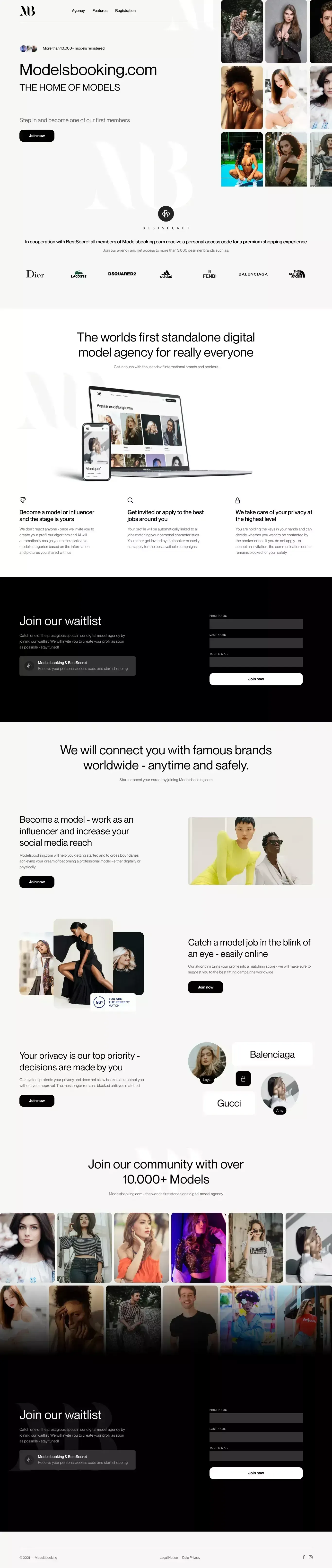 Modelsbooking - Landing design