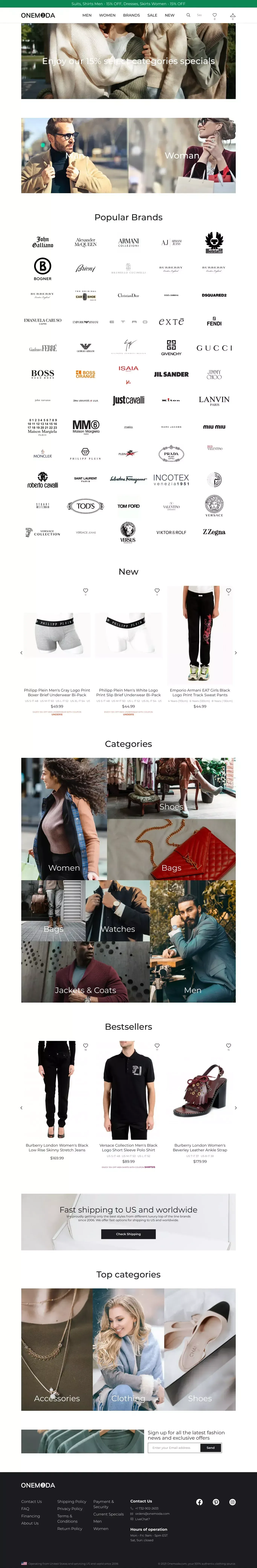 Luxury Brand Clothing, Shoes & Accessories | Onemoda.com - Ecommerce design