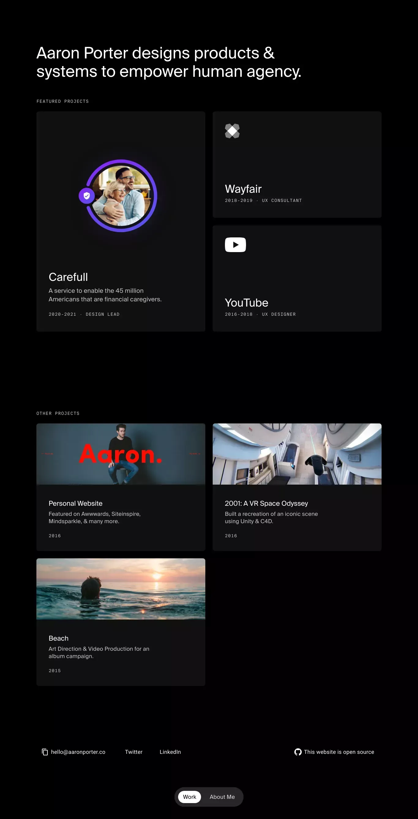 Aaron Porter — Designer & Technologist - Portfolio design