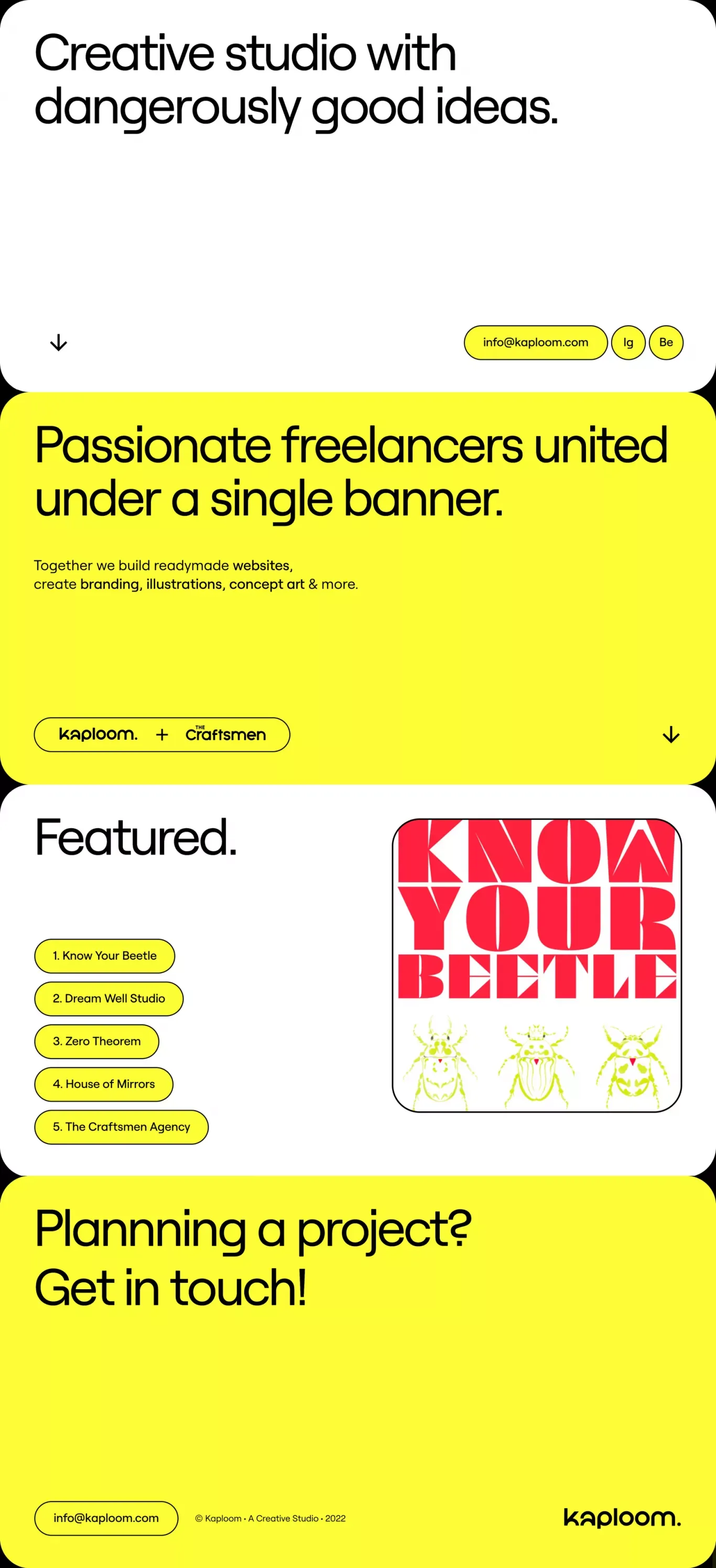 Kaploom. — Global creative studio - Portfolio design