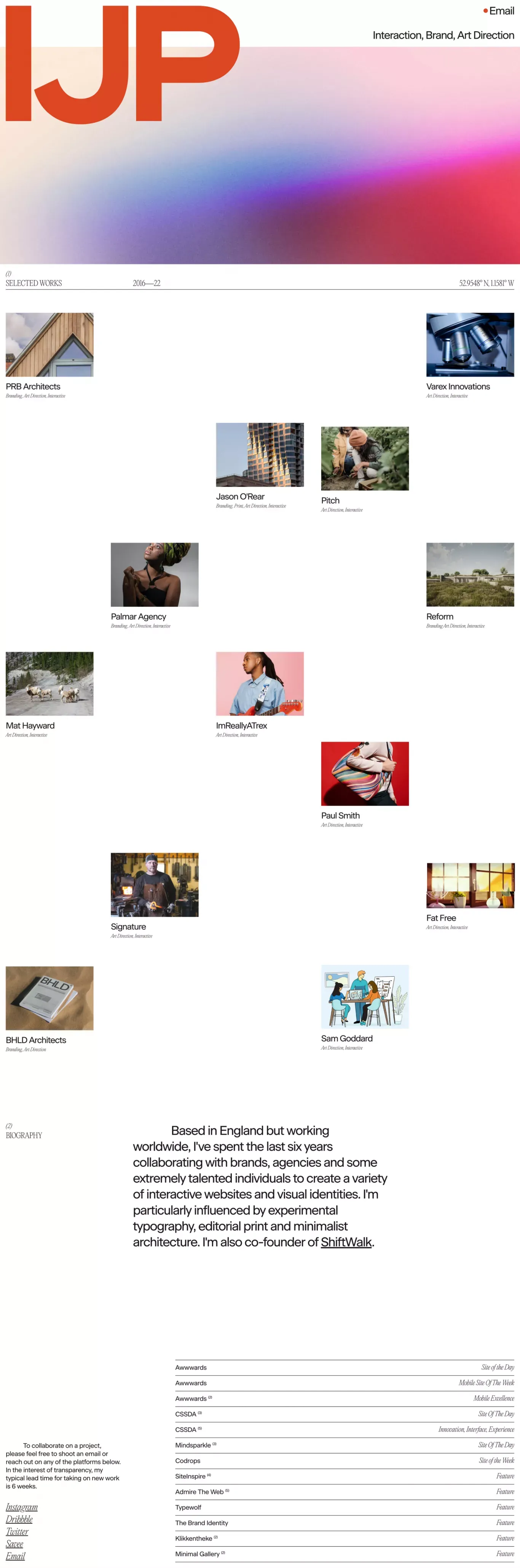 Interaction, Brand, Art Direction - Isaac Powell - Portfolio design