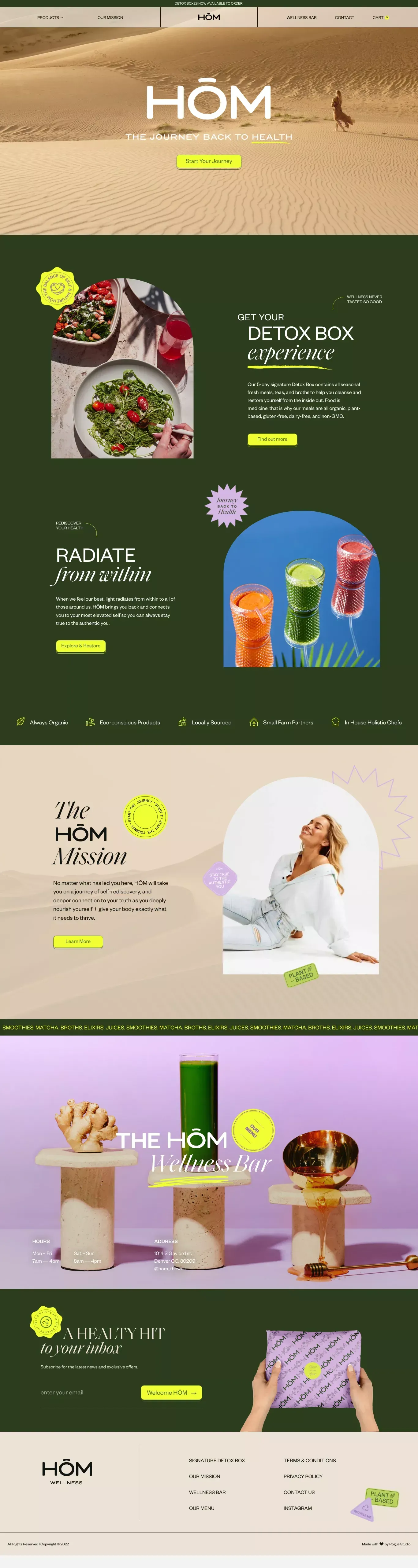 HŌM Wellness - Landing design