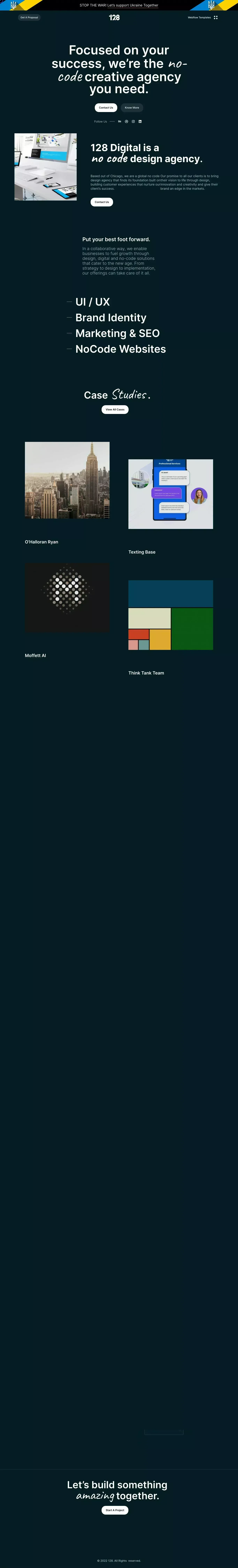 128 Digital Agency | The no code creative agency you need. - website design