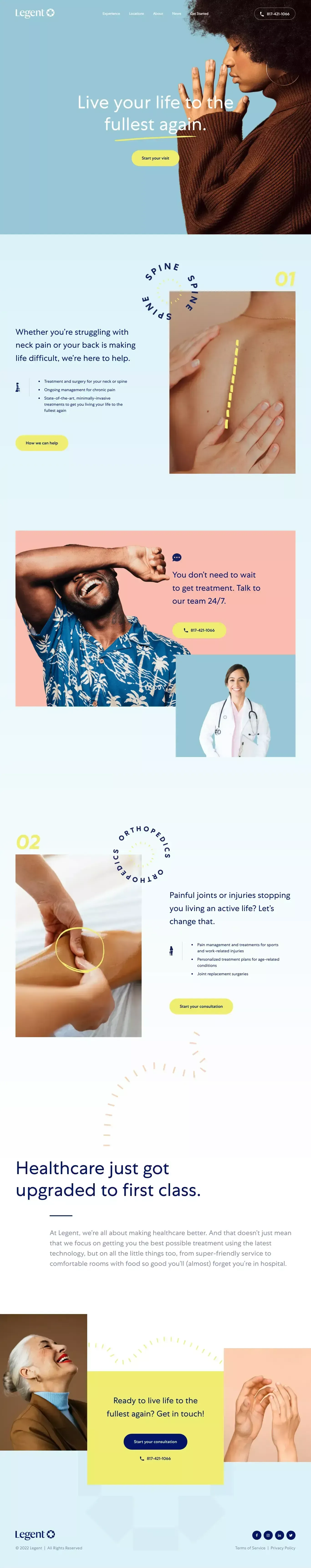 Legent Health - Landing design