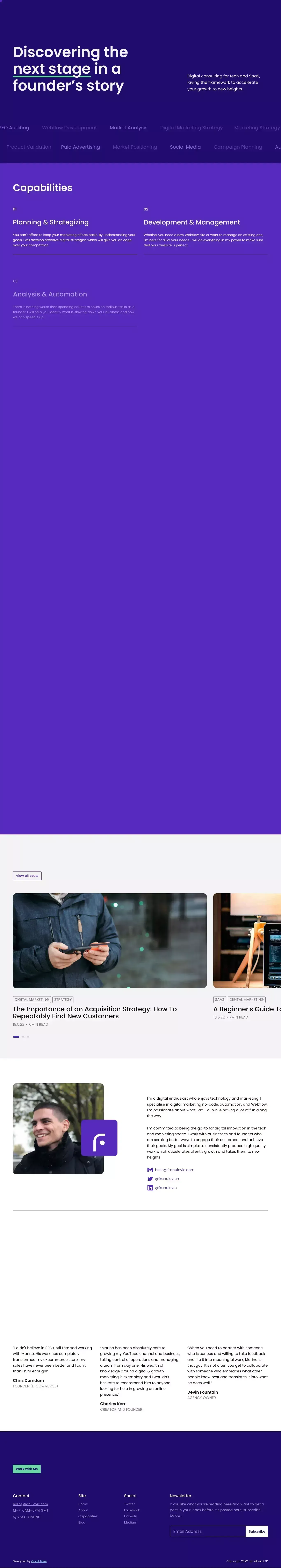 Digital Marketing Consultant | franulovic - Portfolio design
