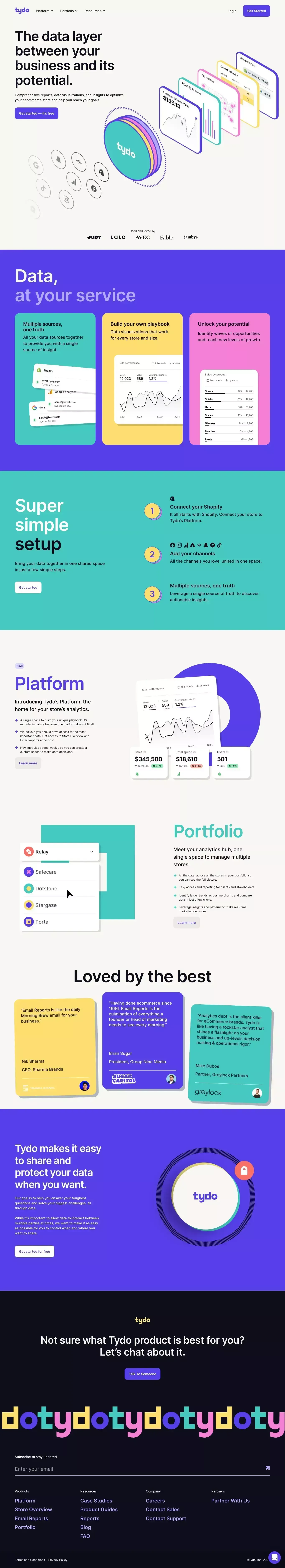 Tydo - Landing design