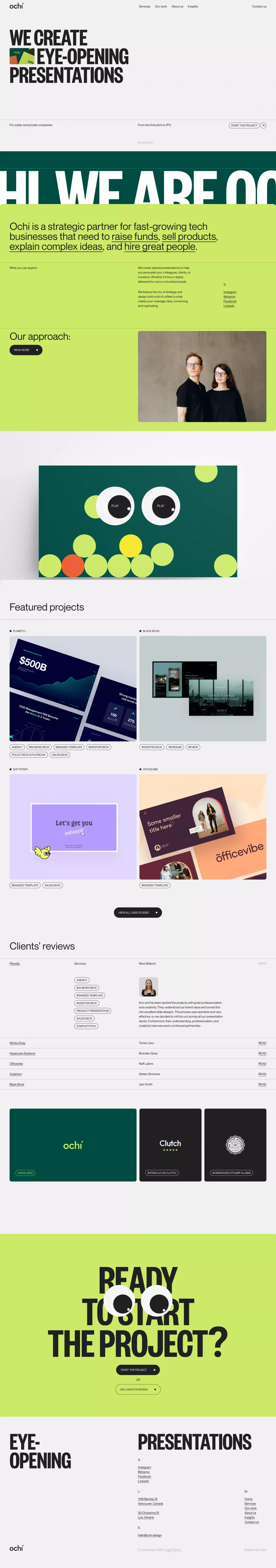 OCHI - Presentation design agency - Portfolio design