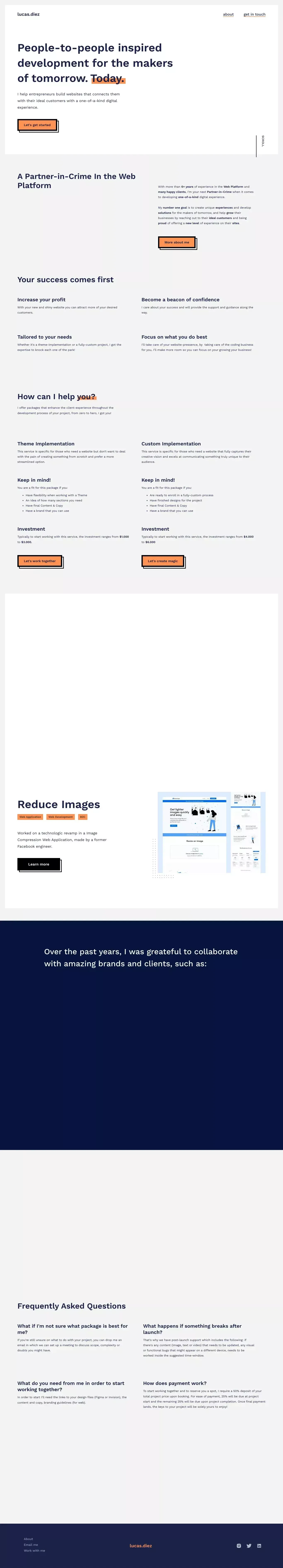 Webflow Developer - Lucas Diez - Portfolio design