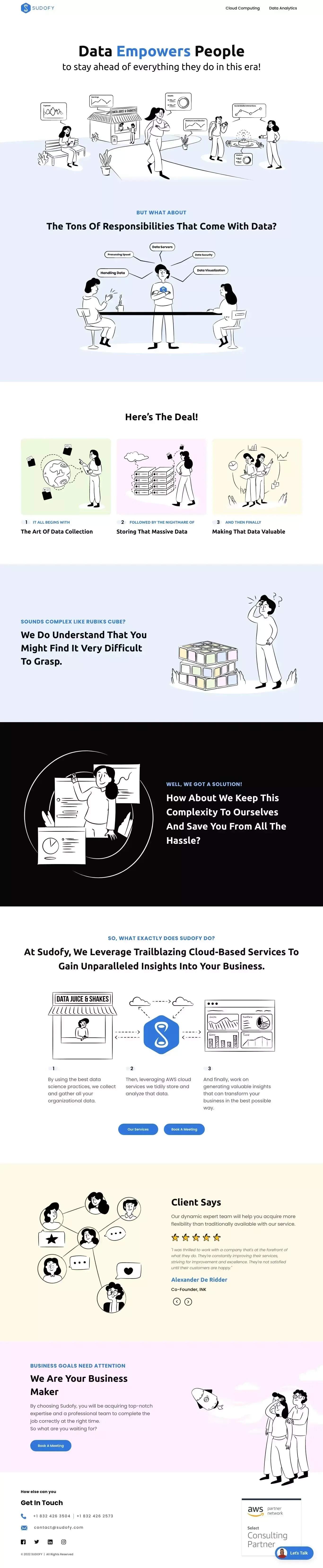 Sudofy | Make your data talk - Landing design