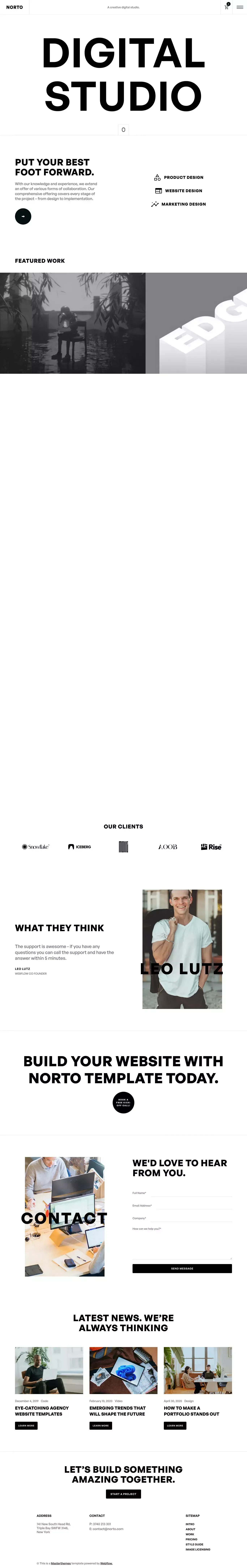 Norto - Webflow Ecommerce website template - Template design