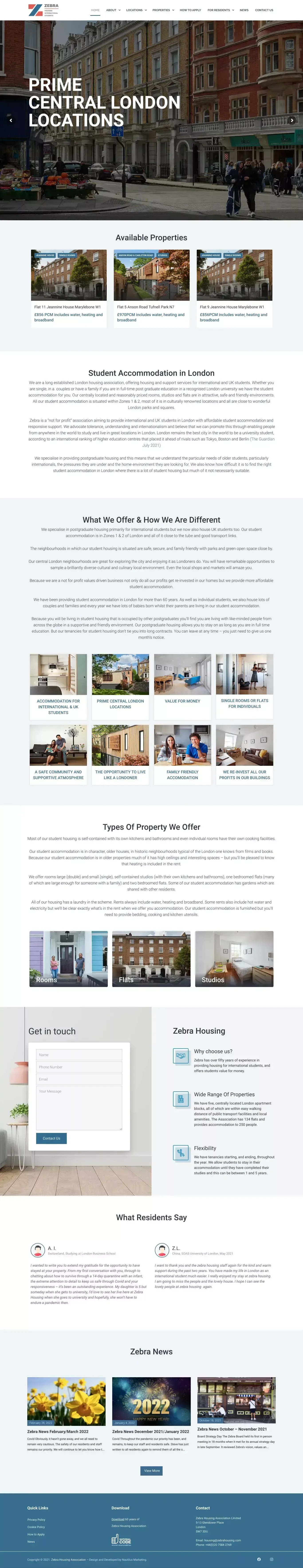 Student Accommodation In London - Affordable Student Accommodation & Student Housing - Postgraduate Housing - website design