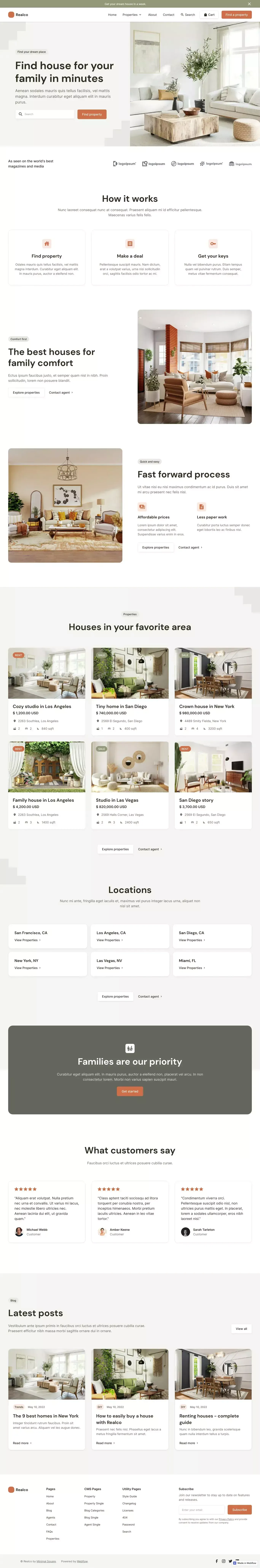 Realco - Webflow Ecommerce Website Template - Template design