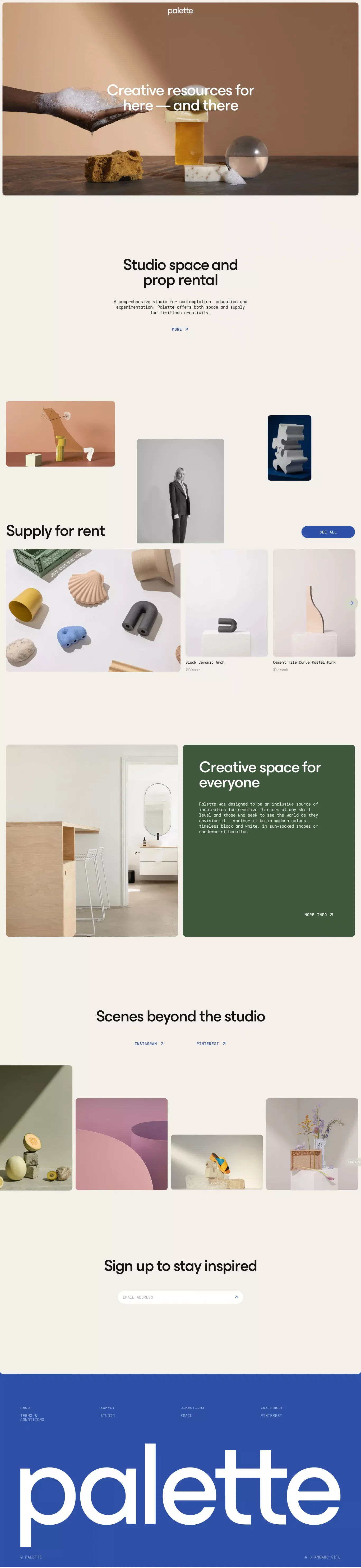 Palette Supply - Landing design