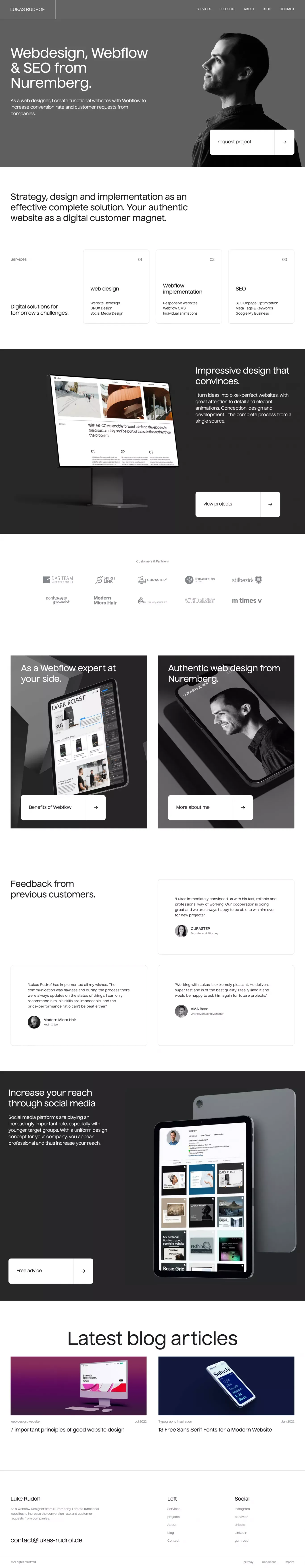 Lukas Rudrof – Funktionales Webdesign, Webflow & SEO - Portfolio design