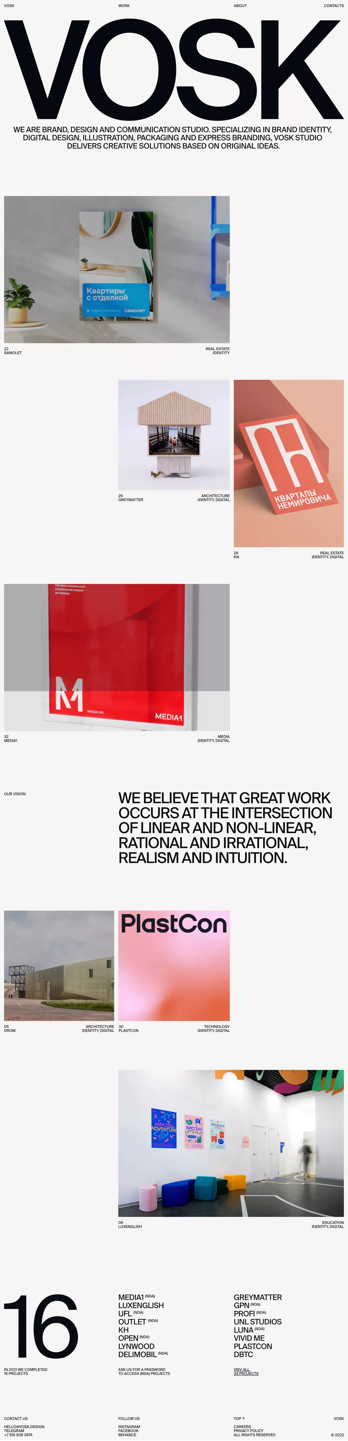 VOSK - Portfolio design