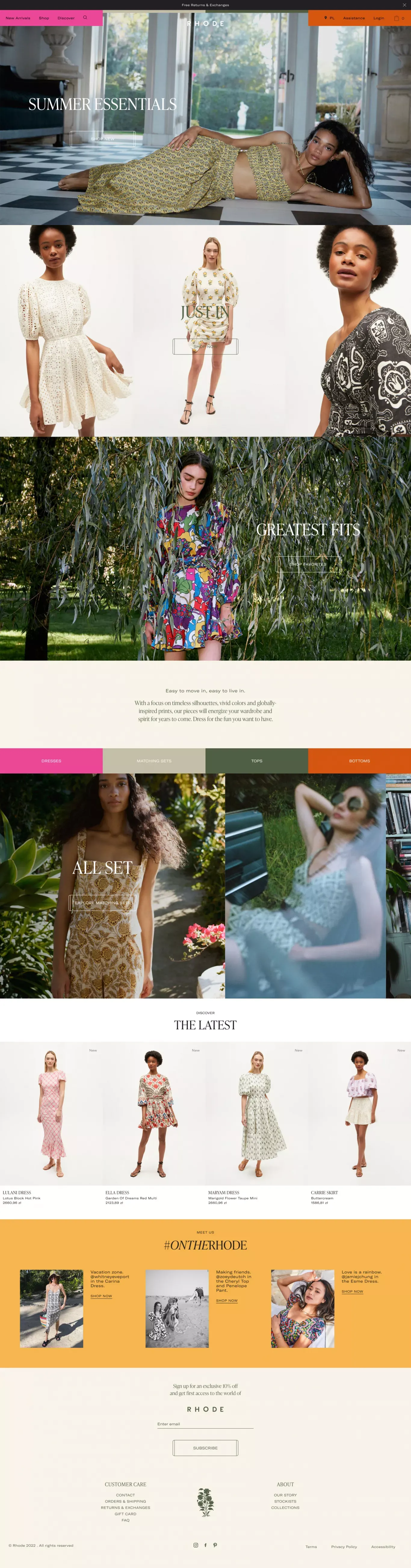 RHODE - Ecommerce design