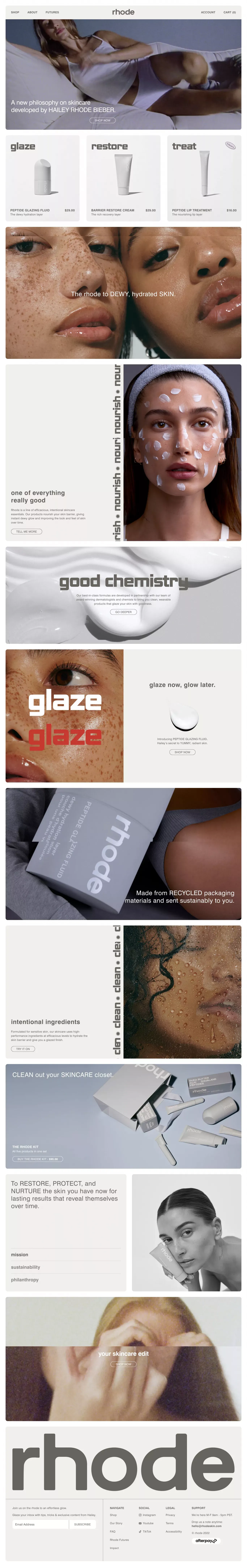 rhode skin by hailey rhode bieber - Ecommerce design