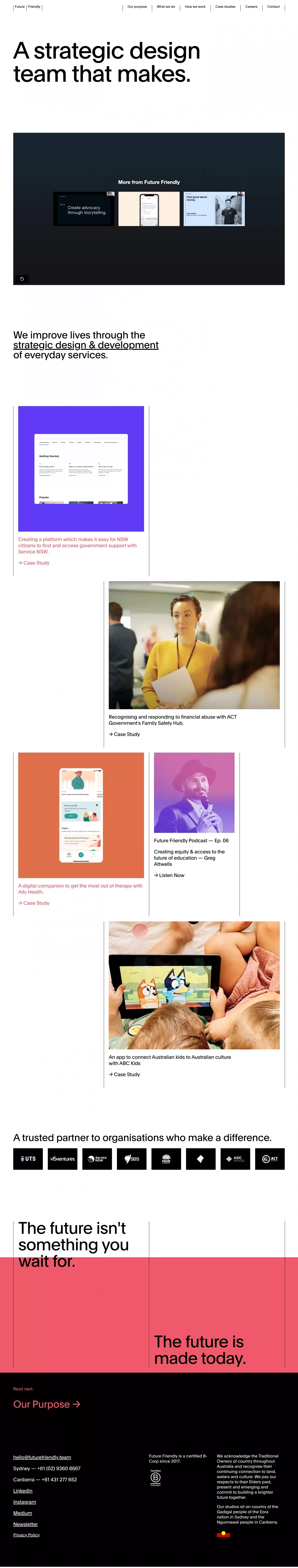 Future Friendly (Formerly Mentally Friendly) - Digital service strategy & product delivery. - Portfolio design