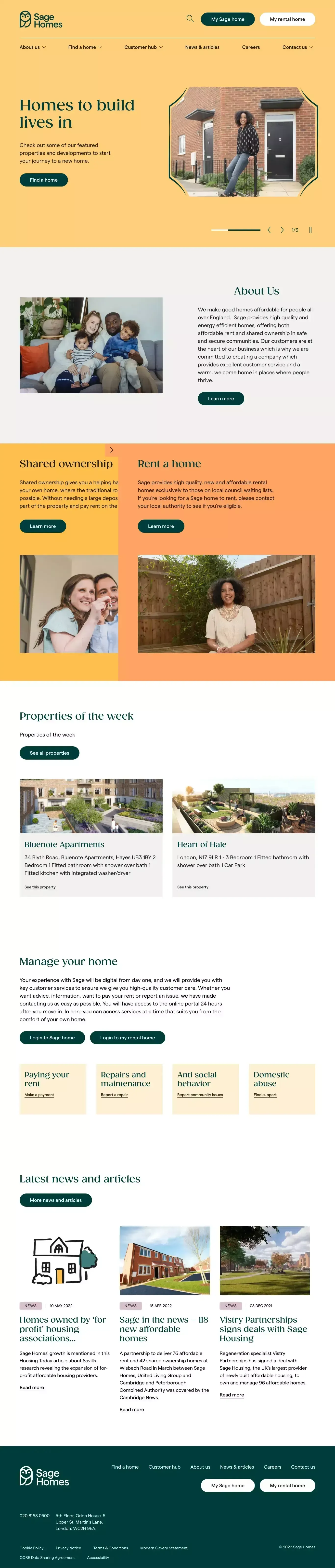 Sage Homes | Providers of quality, affordable homes - Landing design