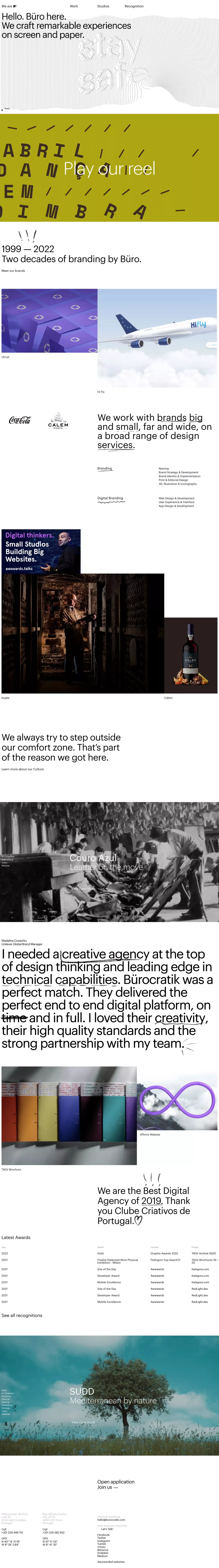 We are Büro - Portfolio design