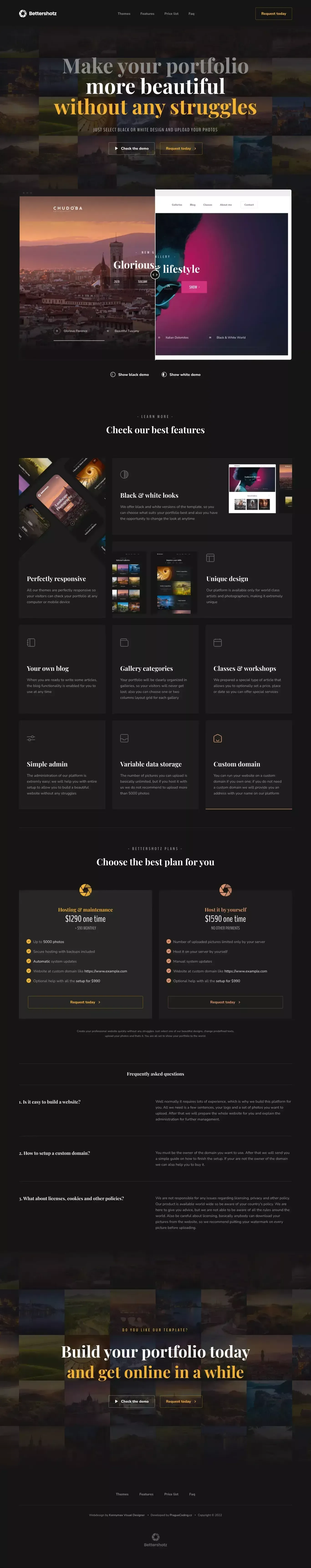 BetterShotz | Make your portfolio without any struggles - Template design