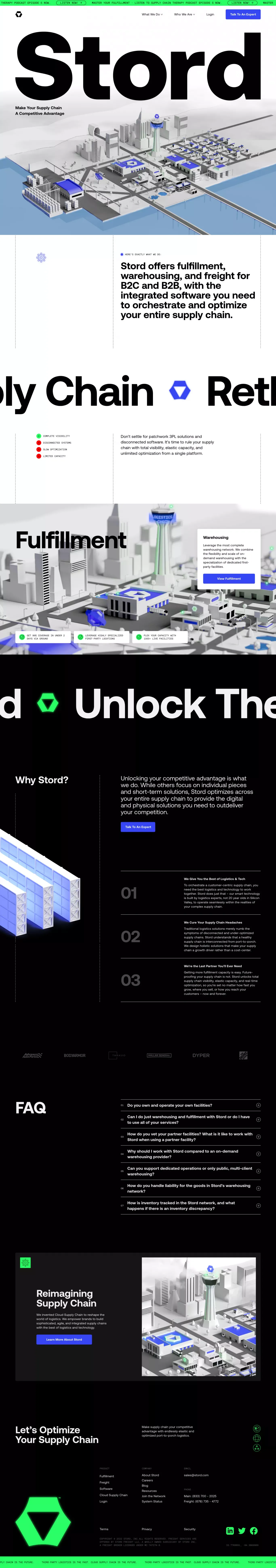 Stord | Make Your Supply Chain A Competitive Advantage - Landing design