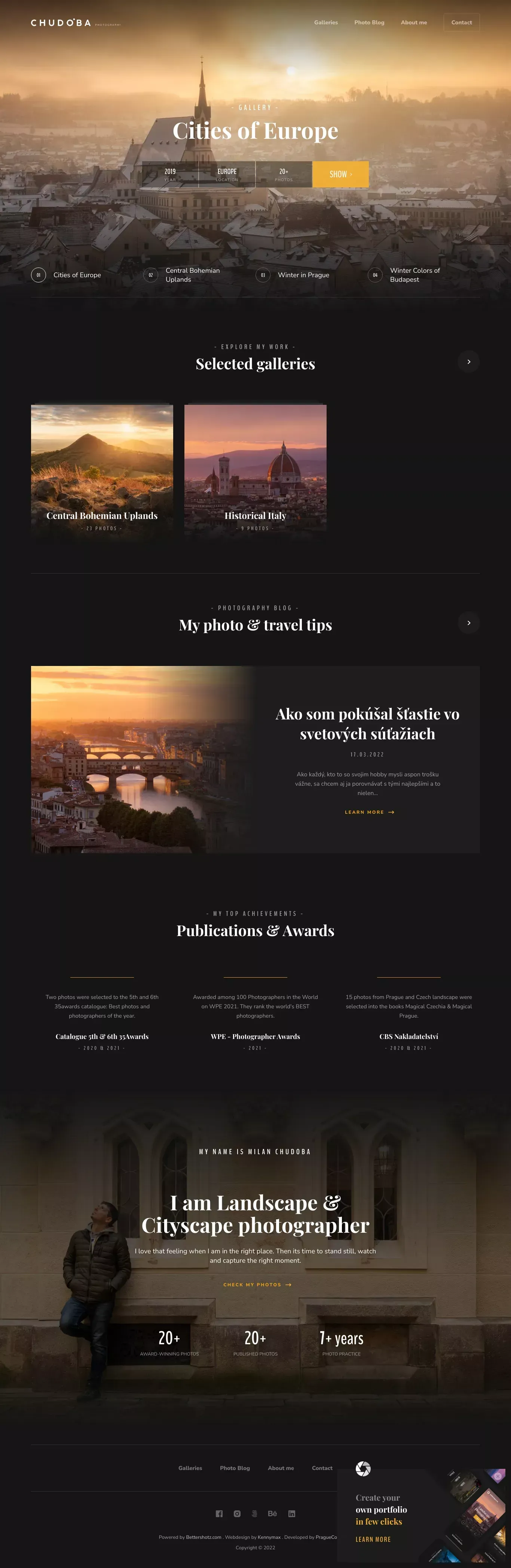 Home - Milan Chudoba Landscape & Cityscape photographer - Portfolio design