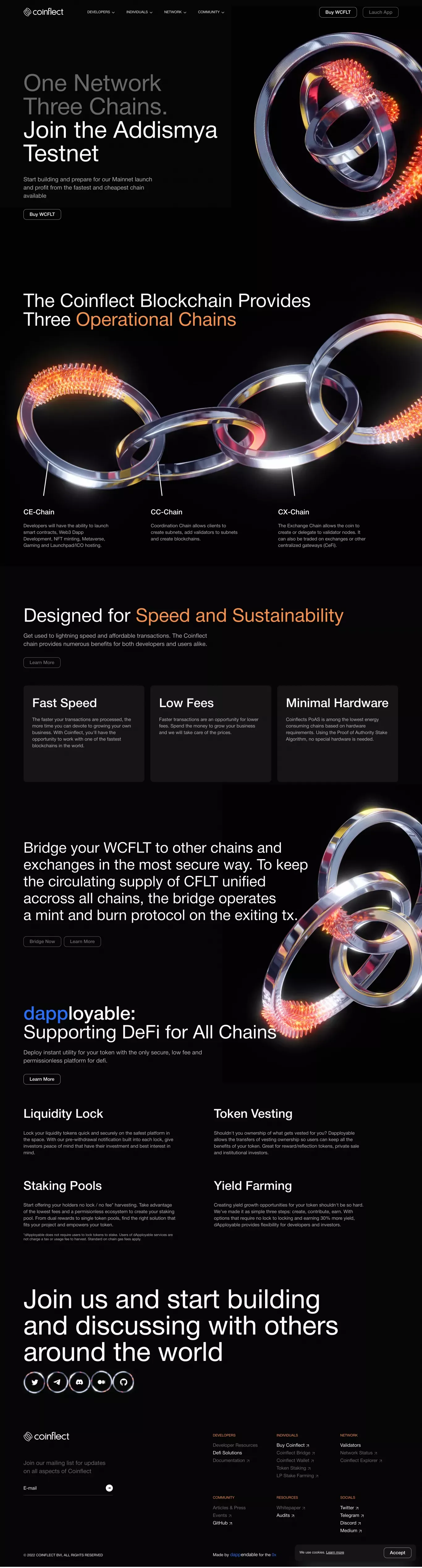 Coinflect - Landing design