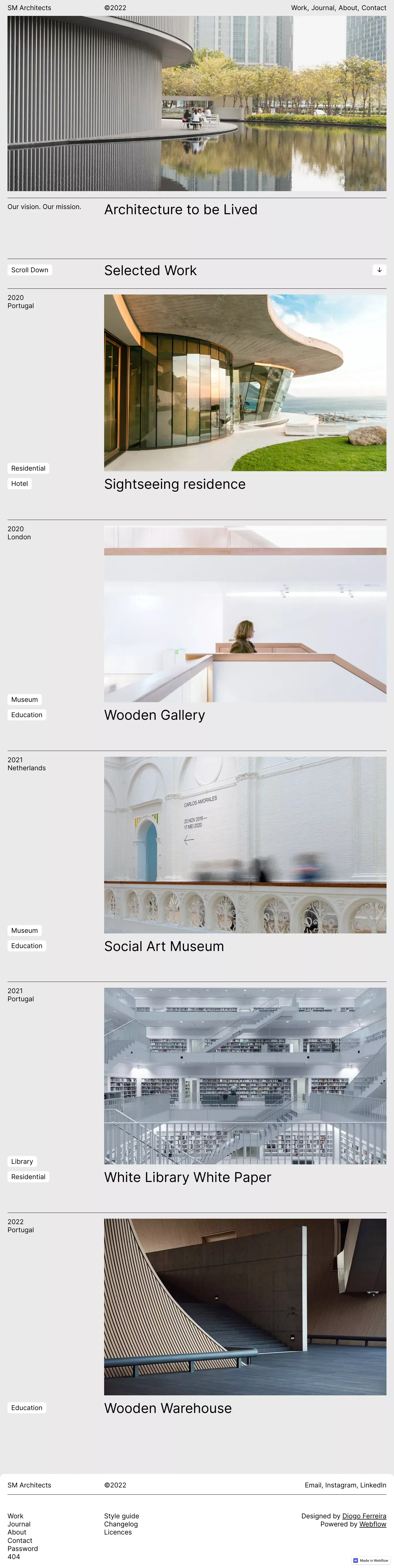 SM Architects – Webflow website template - Template design