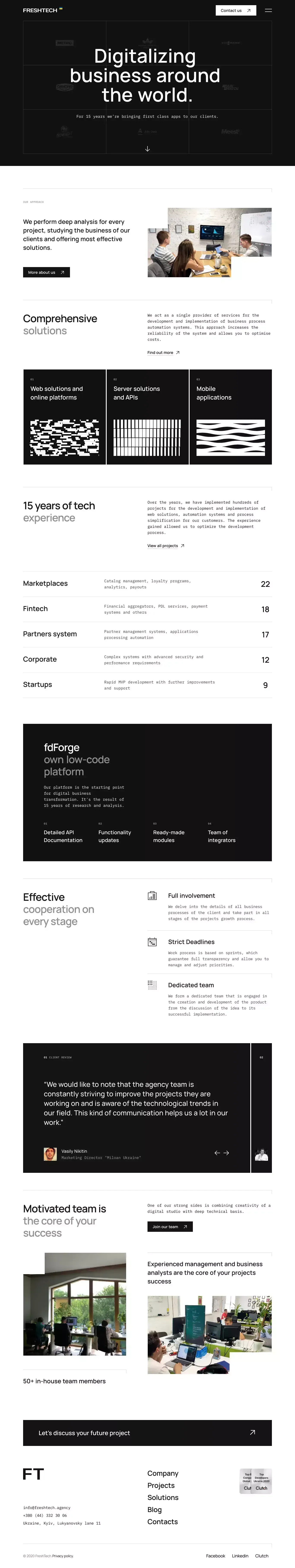 FreshTech - Digitalizing business around the world - Portfolio design