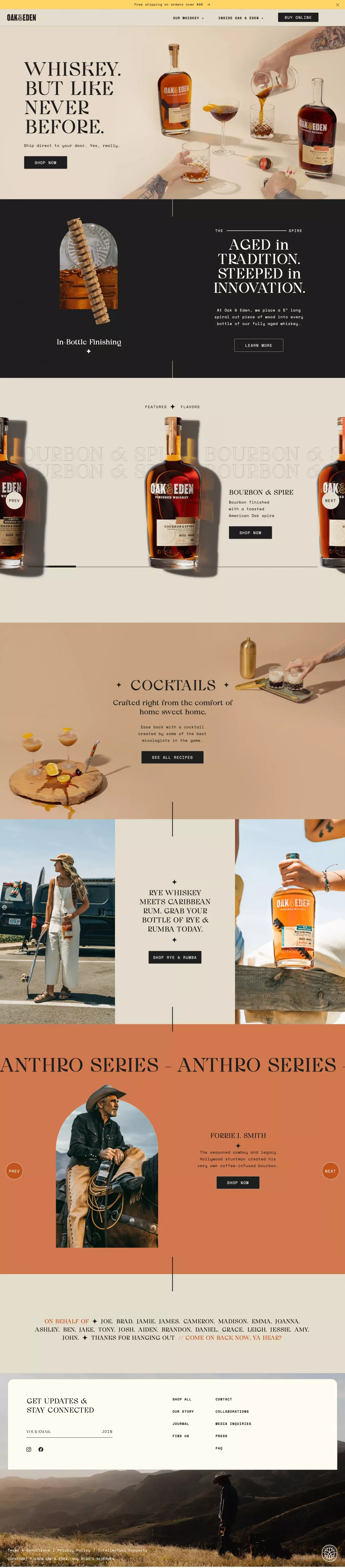 Oak & Eden - Ecommerce design
