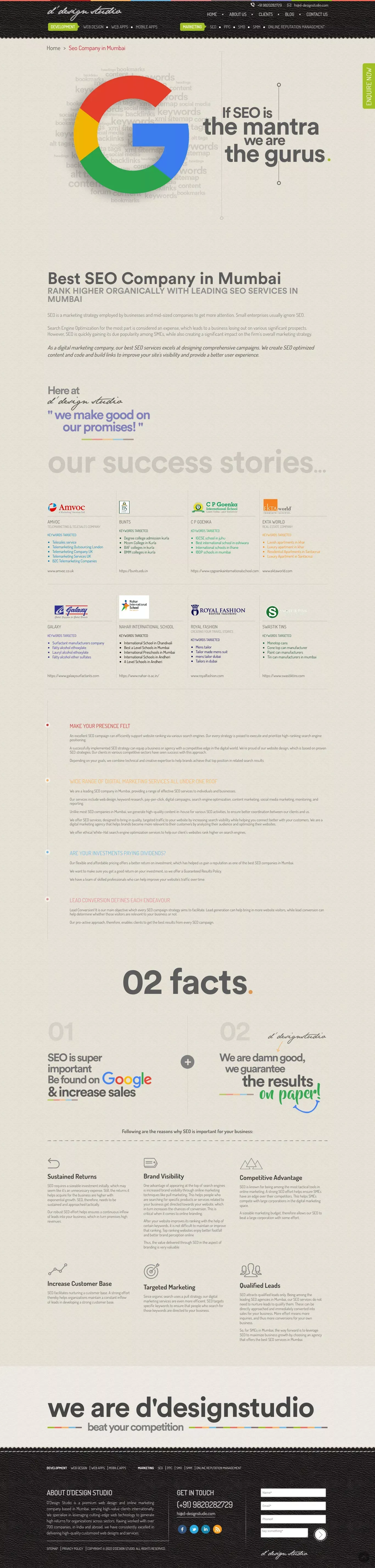 SEO Company in Mumbai | Best SEO Services in Andheri, Mumbai | D'Design Studio - website design