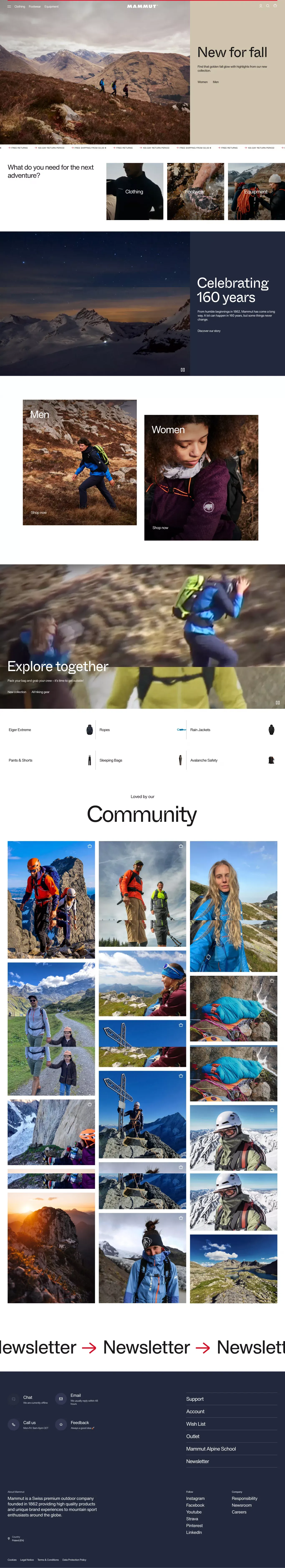 Mammut Online Shop - Ecommerce design