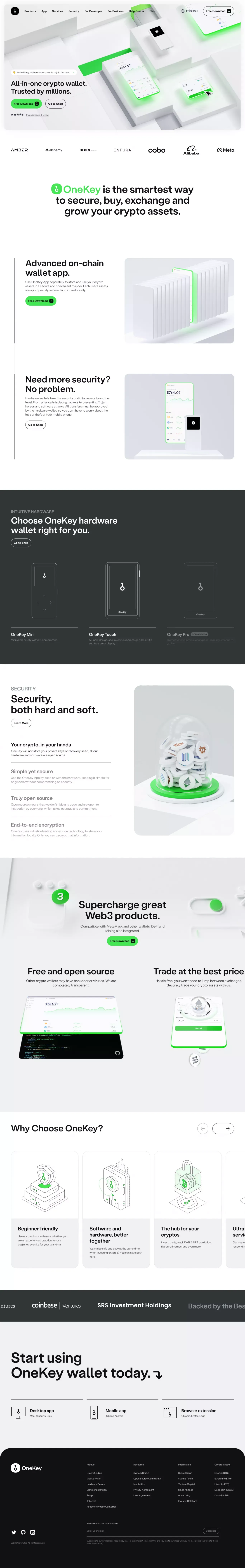 OneKey Wallet | All-in-one crypto wallet trusted by millions. - Landing design
