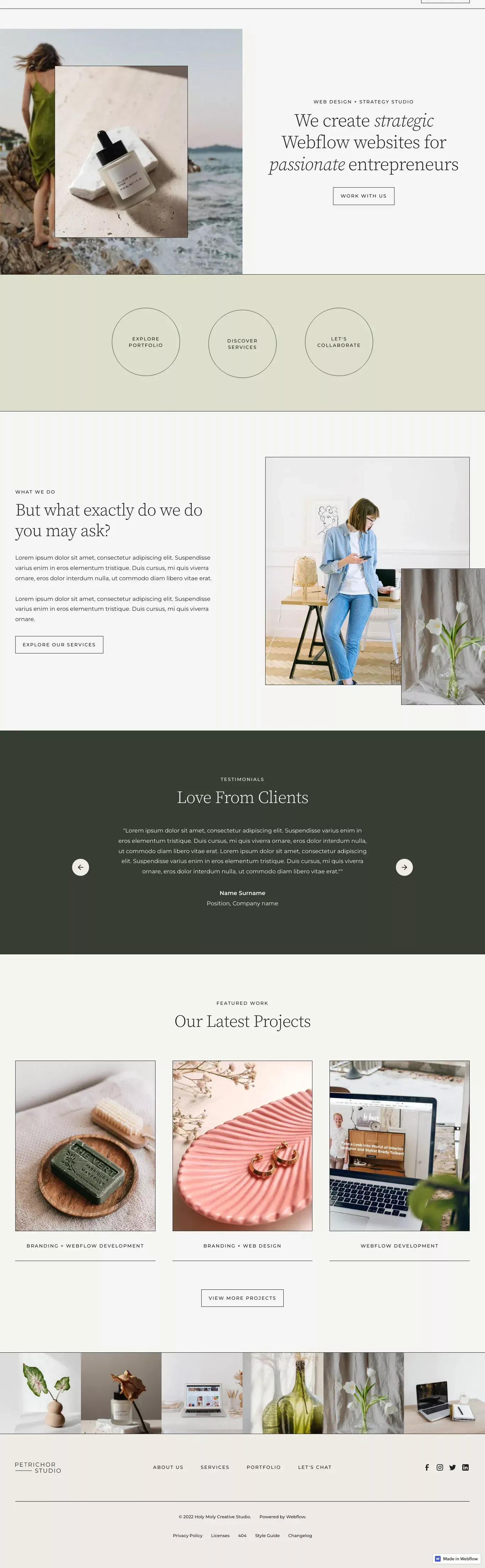 Petrichor - Webflow HTML website template - Template design