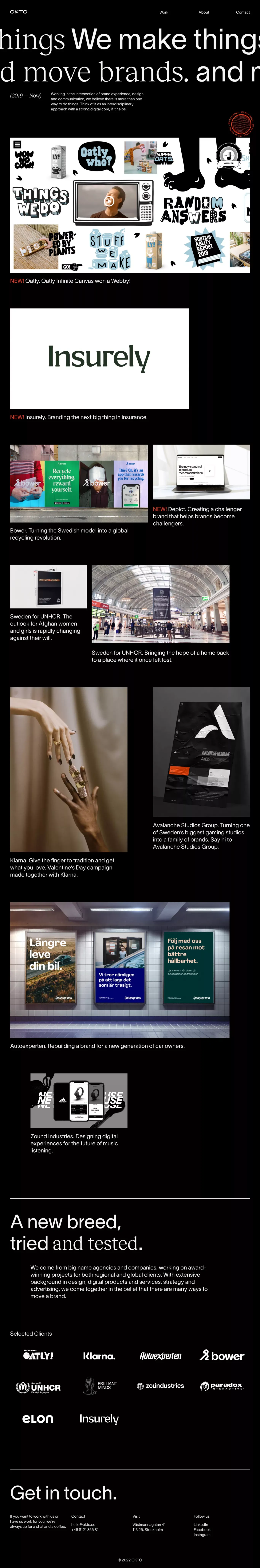 We make things and move brands - OKTO - Portfolio design