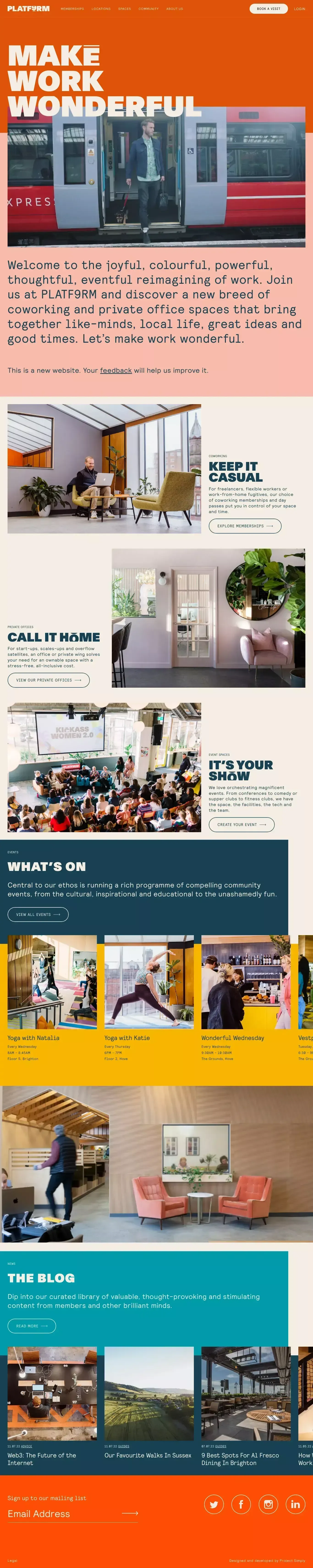 Home - PLATF9RM - Landing design