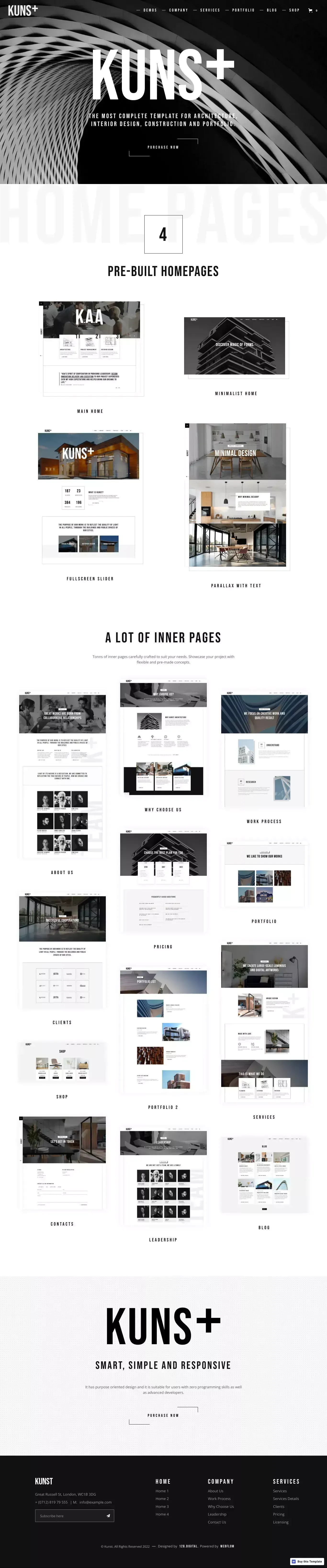 Kunst - Webflow Ecommerce website template - Template design