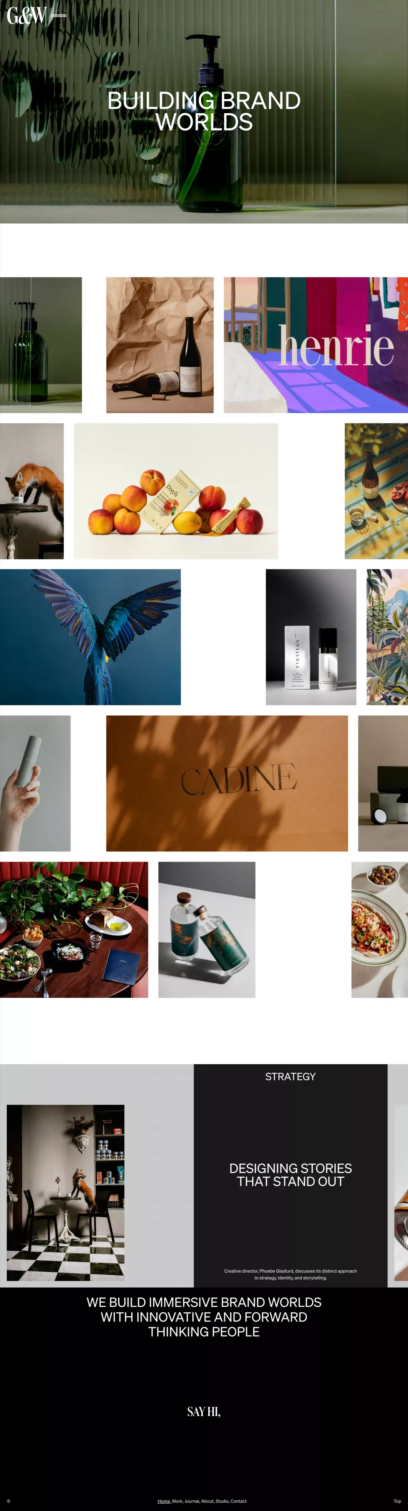 Glasfurd & Walker - Building Brand Worlds - Portfolio design
