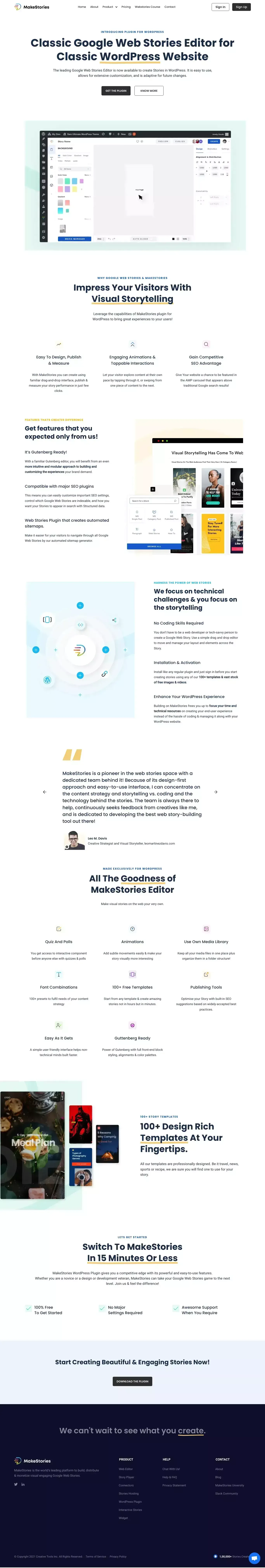 Official Google Web Stories WordPress Plugin - MakeStories - website design