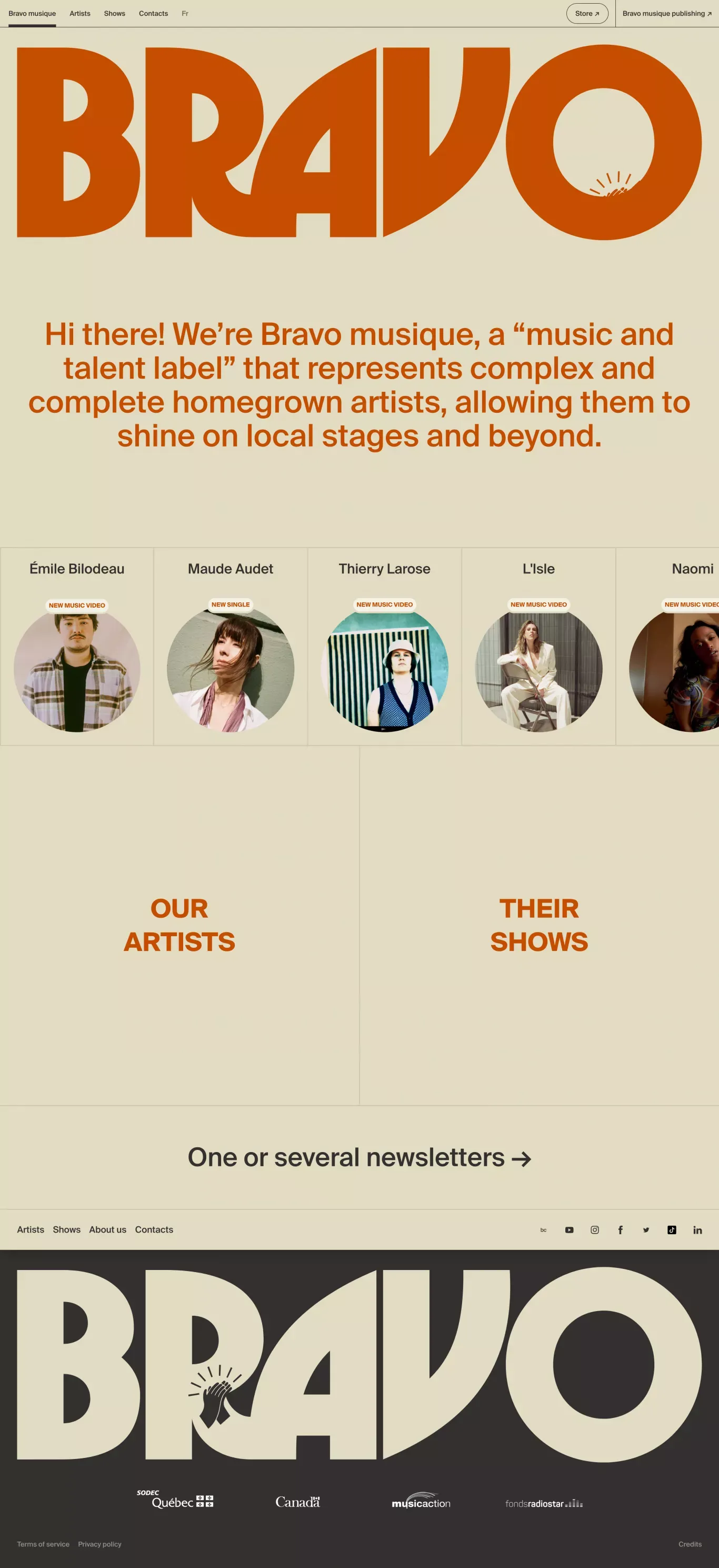 Bravo musique - Maison de musique et talents - Portfolio design
