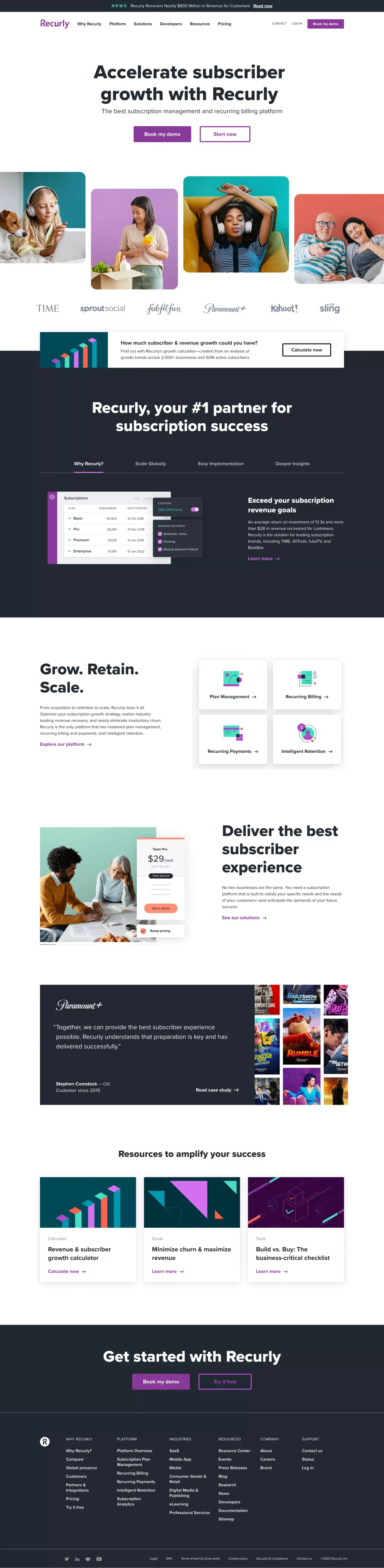 Recurly - Landing design