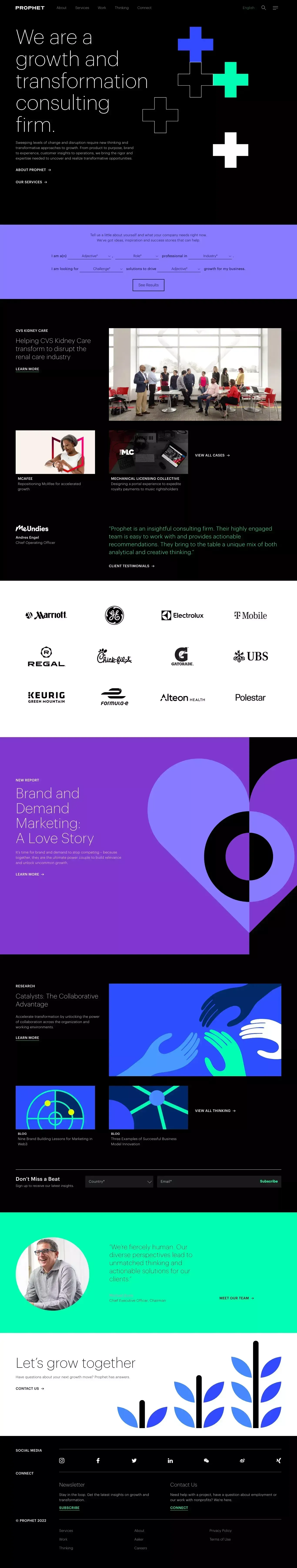 Prophet: A growth and transformation consulting firm. - Portfolio design