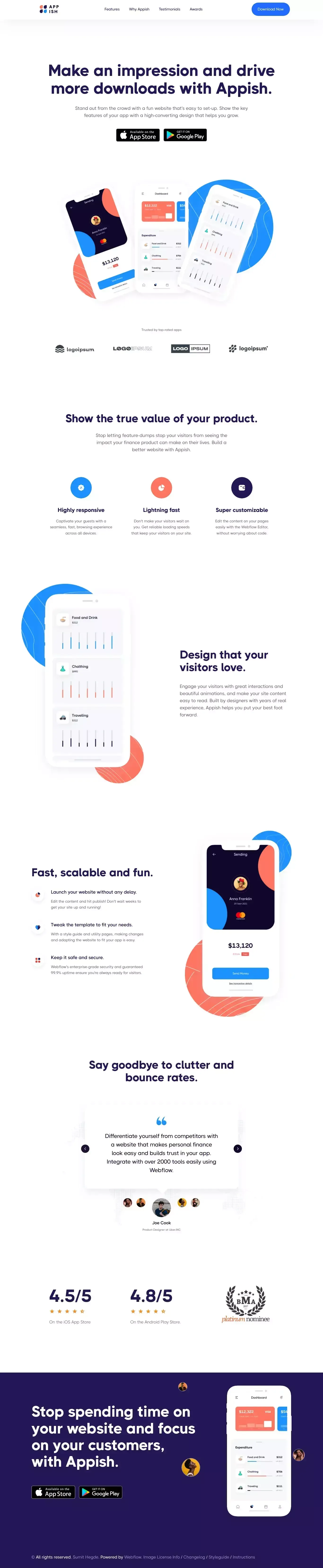 Appish - Webflow website template - Template design