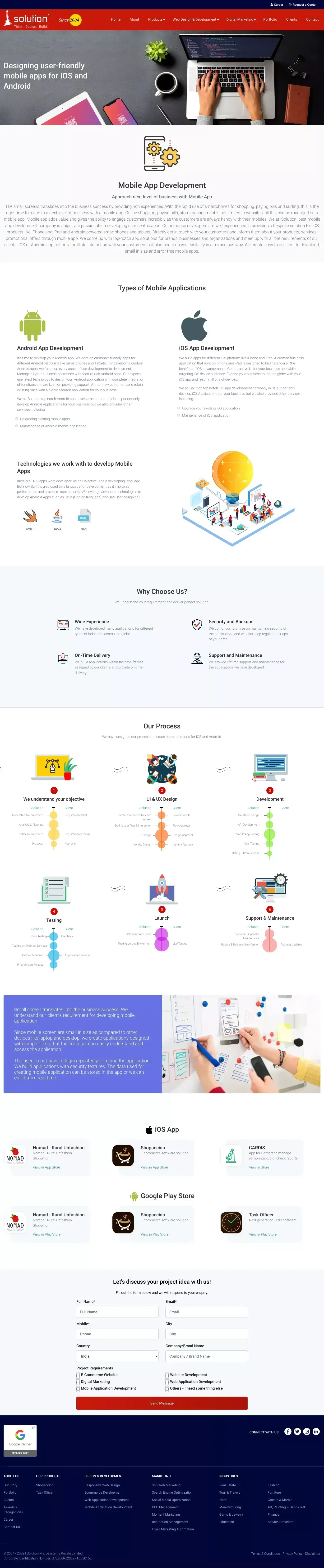 eCommerce Mobile App Development Company in Jaipur - Landing design