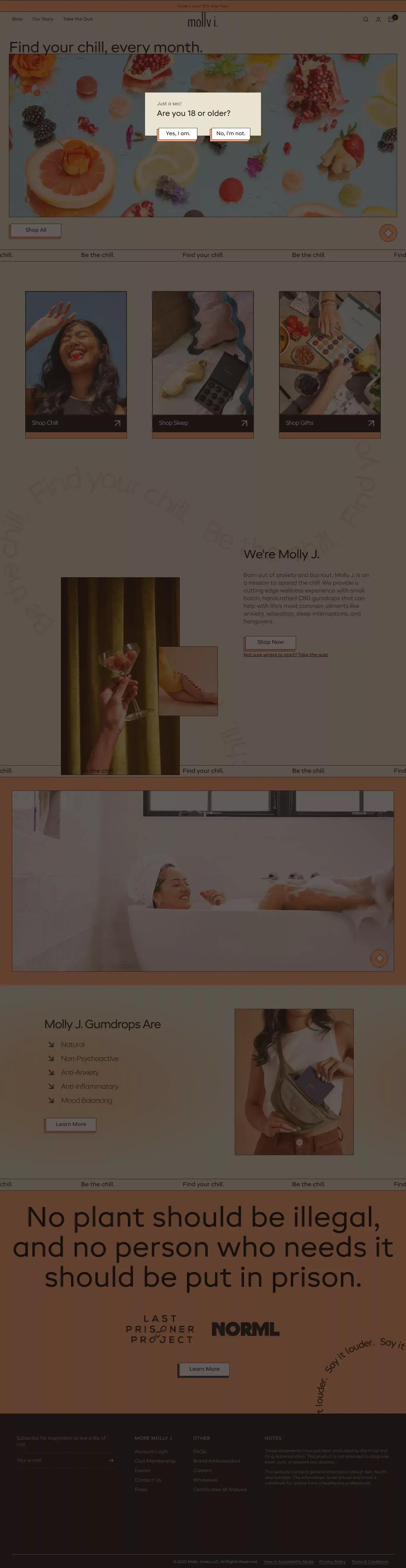 Molly J. CBD | As in life, chill to enjoy - Ecommerce design