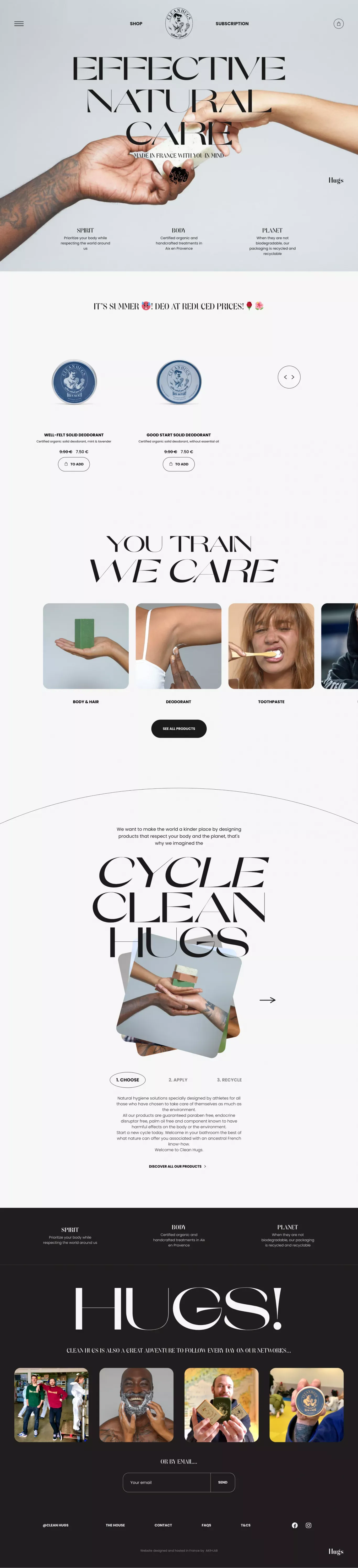 Clean Hugs - Cleanhugs - Ecommerce design